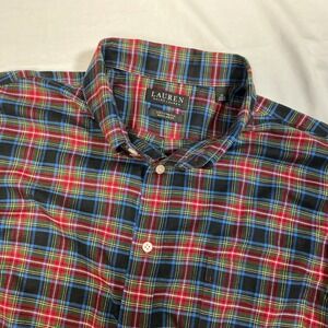 Lauren Ralph Lauren Soft Stretch Plaid Button Down Shirt XL